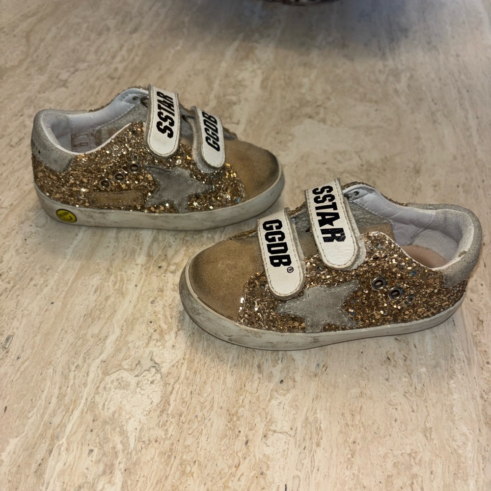 Golden Goose Kids Glitter Sneakers - Gold